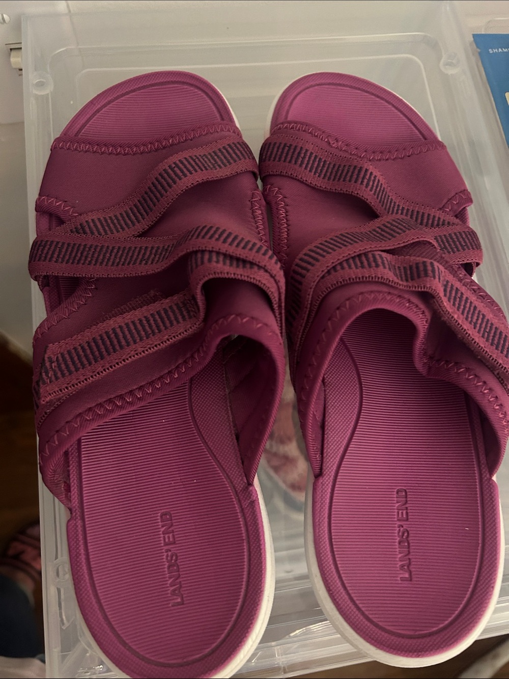 Lands' End Women's Magenta Double-Strap Sport Sandals